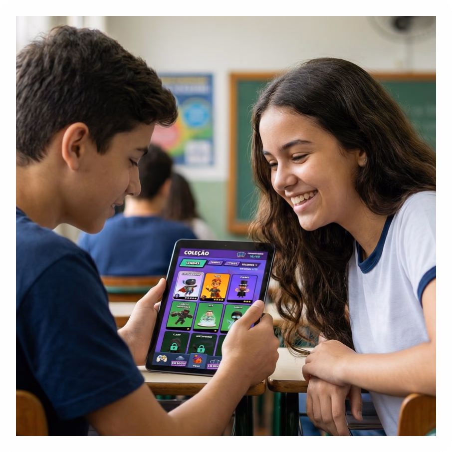 Alunos usando Gamefik em sala